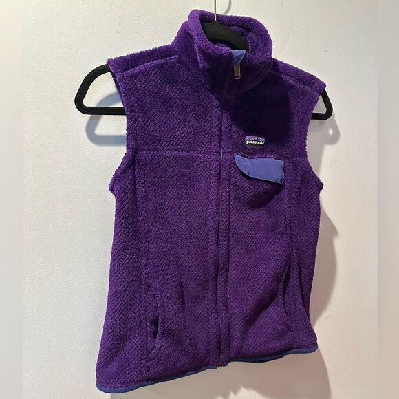 Patagonia Women’s Purple Plush Zip Up Fleece Vest Size Small - Picture 1 of 8